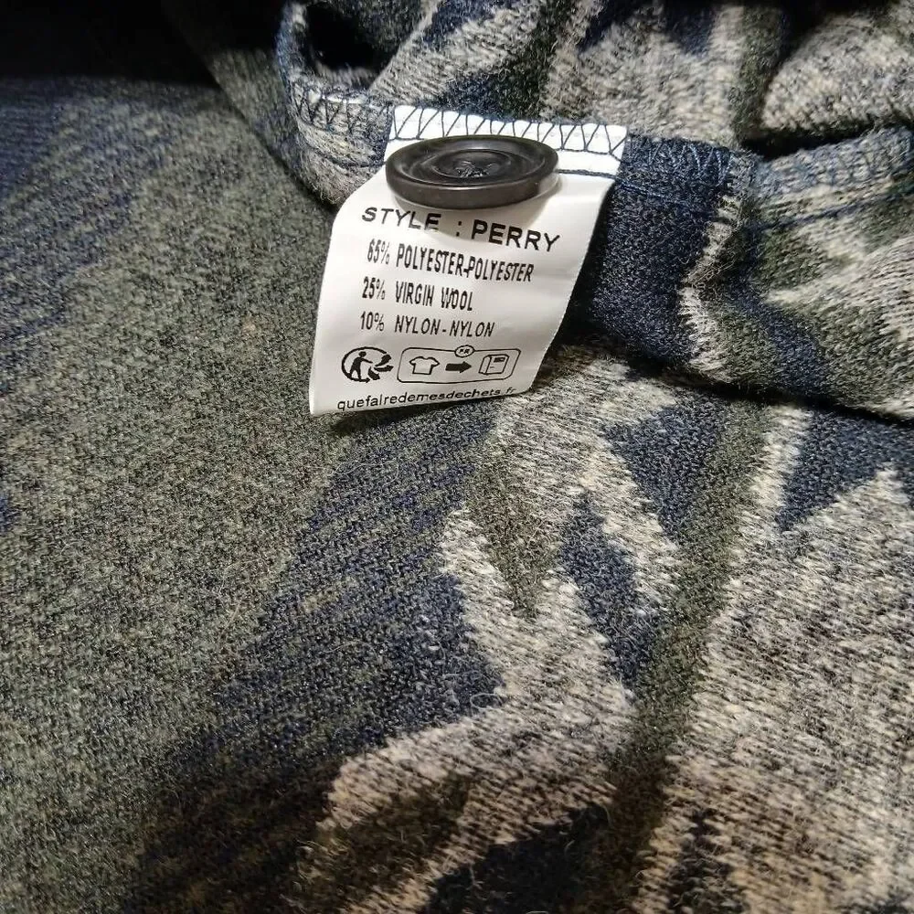 Hartford mens medium green Aztec Southwestern jacket wool blend